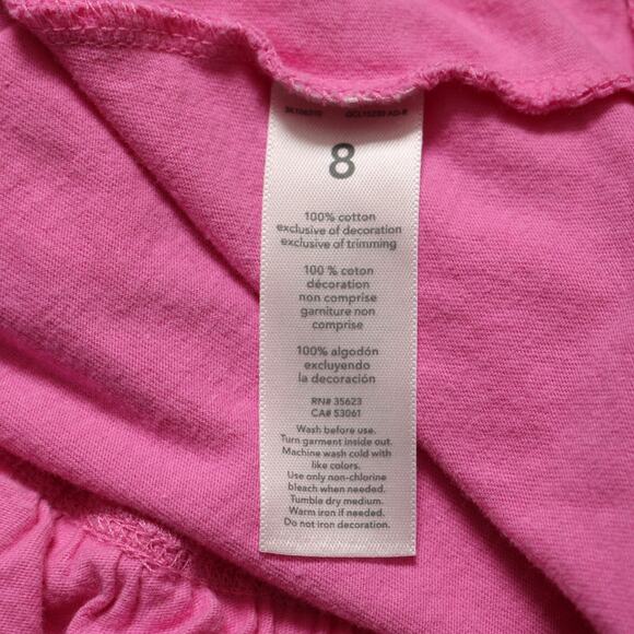 4/$20 - Carters Girls Short Sleeve T-Shirt Pink Unicorn Ruffle Trim Size 8 - Picture 6 of 7